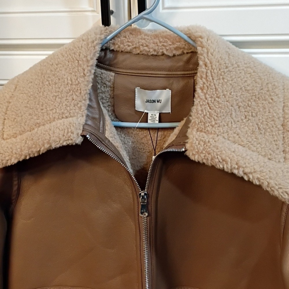 New! Jason Wu Faux Leather Jacket Size Medium - Picture 3 of 10